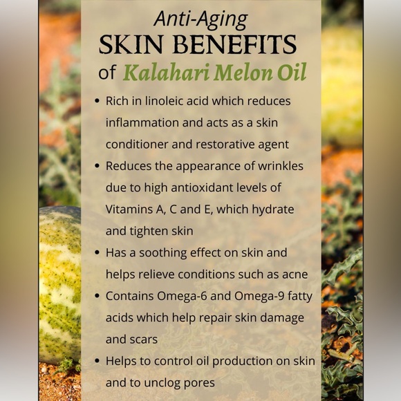 Kalahari Melon seed oil and lemon Eo skin health benefits - Picture 2 of 4